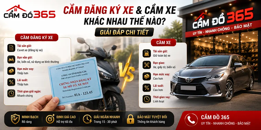Cầm Đăng Ký Xe Và Cầm Xe Khác Nhau Thế Nào? Chọn Gói Nào Tốt?