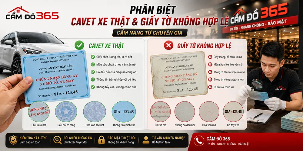 Phân Biệt Cavet Xe Thật Và Giấy Tờ Không Hợp Lệ Từ Chuyên Gia